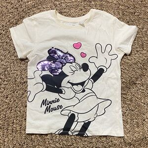 H&M Disney Minnie Mouse Cute Cream T-Shirt Size 6X/7